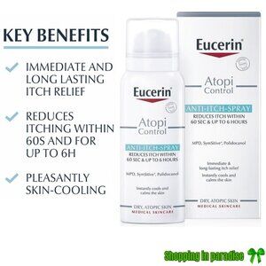 Eucerin Atopicontrol Anti-Itch Spray Dry Atopic Skin Relive within 60 sec 50ml